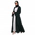 Coat collar Abaya with white inner- Bottle Green